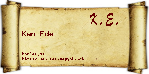 Kan Ede névjegykártya